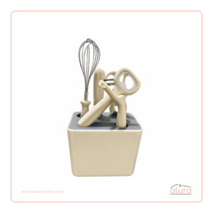 Set De Cocina New Vision X5 Piezas Color Crema