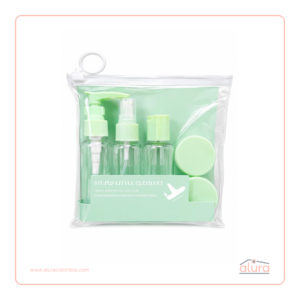 Kit Recipientes Viajero X7 Piezas Color Verde